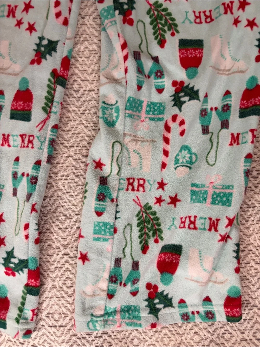 Carter's Grey Top with Mint Holiday Print Pajama Set PLUS extra holiday leggings